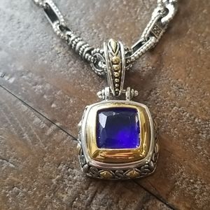 Blue Stone Pendant on Silver Chain